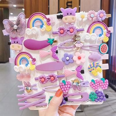 China Kids hair decoration Mengxin cute korean butterfly artificial flowers baby kids grosgrain ribbon hair clips hairgrips for girls for sale