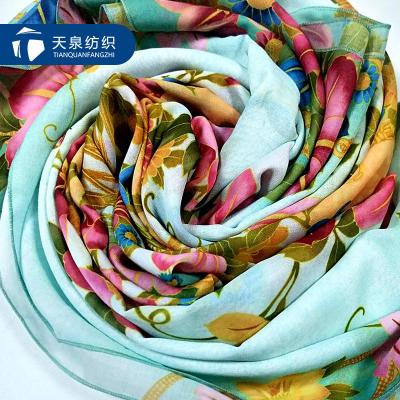 China Anti-Static Chiffon Printed Digital Fabric Wholesale Fashion Printed Soft Lightweight Voile Polyester Textile Chiffon Fabric For Scarf for sale