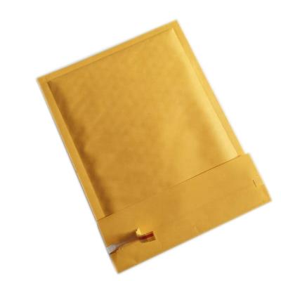 China Recyclable Custom Mailer Gold Kraft Bubble Wraps Packaging Bags With Tear Strip Easy For Mailing for sale