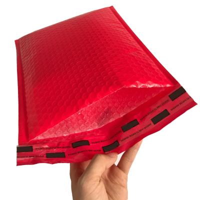 China Tamper-evident red bubble mailer, poly bubble wrap, custom plastic bubble bag for sale