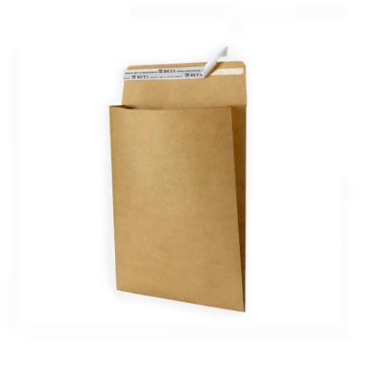 China 100% Biodegradable Biodegradable Self Adhesive Mailer Seal Pure Paper Bag with Gusset Recyclable Apparel Courier Shipping Bags for sale