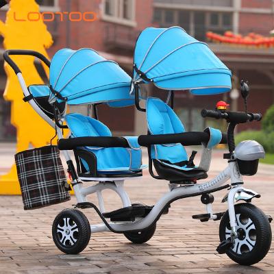 China Ride on Toy China 10 12 inch toddler twin tricycle/baby tricycle twin bike/3 wheels for kids for 2 kids for sale