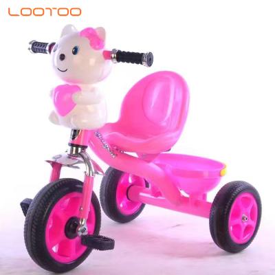 China LED headlights ride on toy tricycle bi cycle china factory price cheap price 3 wheel steel baby tricycle for kids for sale