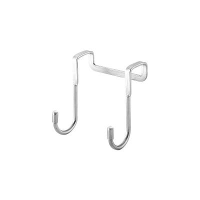 China Small 304 Stainless Steel Hanger 304 Stainless Steel Door Back S-Shape Hook Kitchen Bathroom Towel Coat Towel Storage Hanger Viable 1/2/3Coat for sale