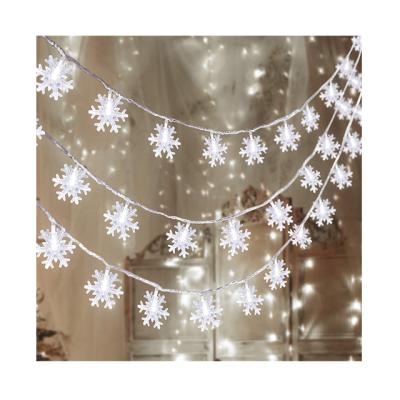 China Outdoor Indoor Battery Operated Bedroom Battery Operated Outdoor Christamas Home Decor Christmas Garden Fairy LED Fairy Lights Snowflake String Lights for sale