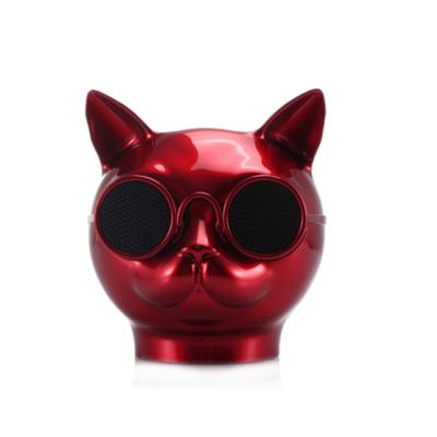 China Automotive Creative Gift Cool Portable Design Led Wireless Subwoofer Cat Head Bluetooth Speaker Cute Animal for sale