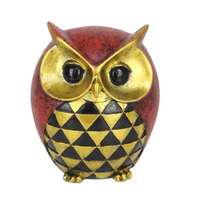 China Modern Retro Office Living Room Decoration Bird Figurines Boho Home Decor Carvings Big Eyes Owl Cute Crafted Statue for sale