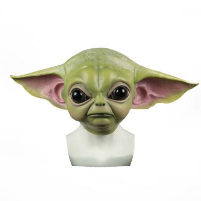 China Eco-Friendly Gift Man Woman Cosplay Dress Up Realistic Latex Mandalorian Baby Yoda Mask Adults for sale