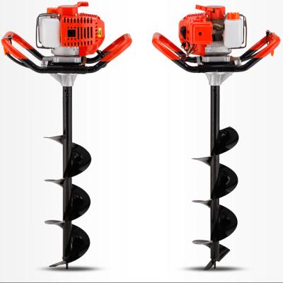 China High Efficiency 2 Stroke Pole Hole Earth Auger Gasoline Gas Powered Pole Drill Rig 52cc Drilling Rig Digger Petrol Gas Powered for sale