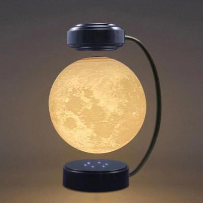 China Home Hotel Decoration Night Light 3W Magnetic Levitation Moon Night Magnetic Levitation 14cm Touch Light for sale