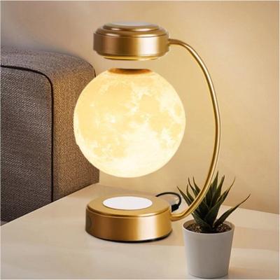 China Creative Magnetic Levitation LED Night Light Maglev Moon Light Home Atmosphere Bedroom Night Light for sale