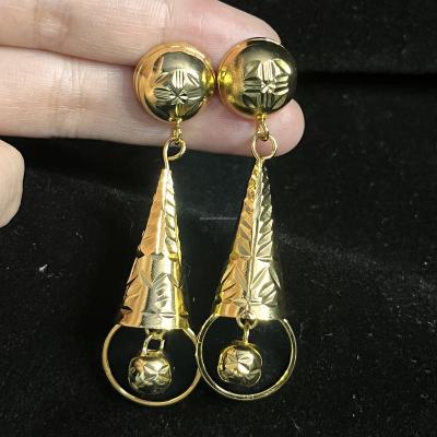 China Large CLASSIC African Earrings 18k Gold Plated Fine Statement Drop Earrings Women Jewelry for sale