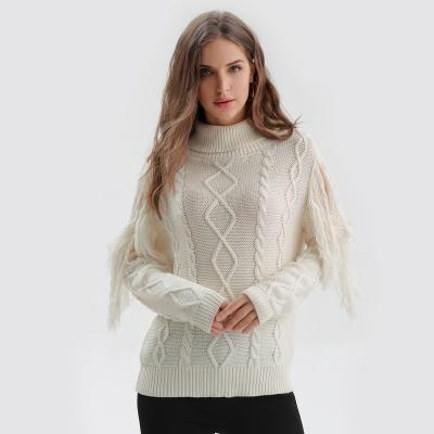 China Anti-Wrinkle Fashion Winter Long Sleeve Pullover Turtle Neck Sweater For Gril With Cable Knit Feminine Woman Customized Size for sale