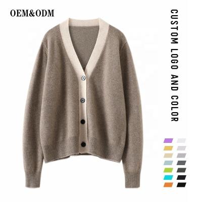 China 2020 Autumn Winter Warm V-collar Anti-wrinkle Selling Color Cashmere Cardigan Women Pure Matching for sale