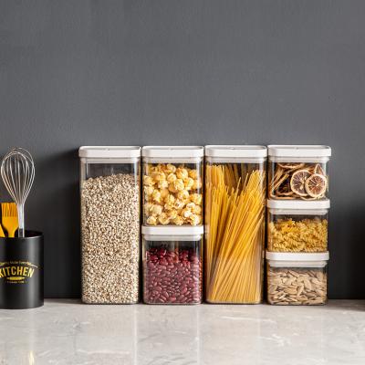 China Modern Food Container Cereal Dispenser Storage Dry Clear Bulk Food Storage Containers With Lid for sale