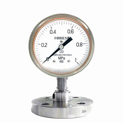 China Flange 304 Stainless Steel Diaphragm Pressure Gauge / 316 Diaphragm for sale