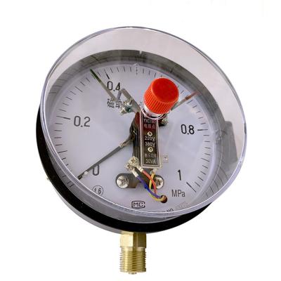 China Iron Plating Stainless Steel Magnetic Assisted Electric Contact Pressure Gauge for sale