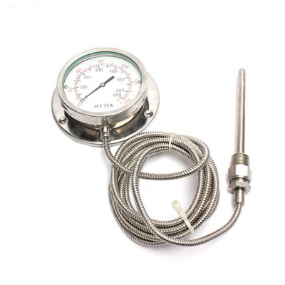 China Textile Industry Capillary Silicon Oil Filled Pressure Thermometer Type With SS Probe 110mm for sale