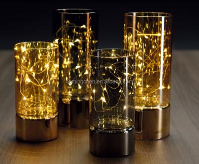 China Fashionable Glass Led Lamp Decoration Home Christmas Medium Size With Cylinder Light Imperial for sale