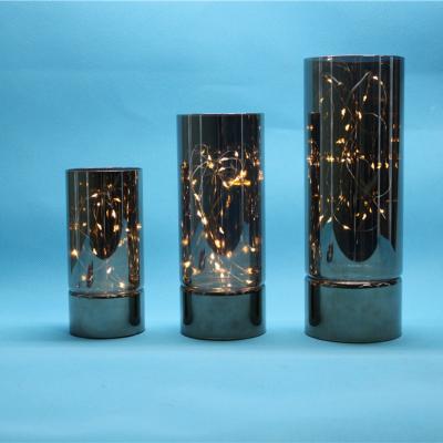 China Fashionable Glass Led Light Home Decoration Cylinder Lamp Smoke Chandelier for sale