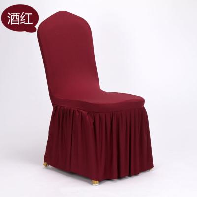 China White Ruffled Hotel Chair Skirt Spandex Chair Cover Latest Wedding Decoration for sale