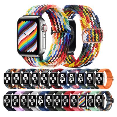 China IVANHOE Fabric Braided Solo Loop Band For Apple Watch Se To Strap 40mm Elastic 44mm Strap Wristbands Smartwatch Series 6 5 4 3 2 for sale