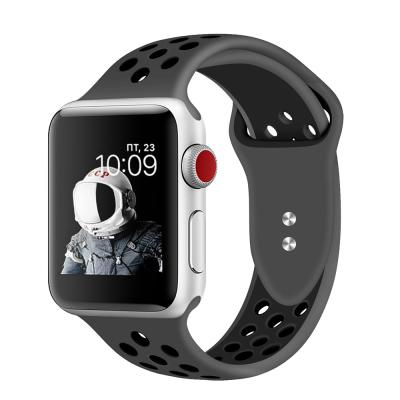 China IVANHOE Replacement Silicone Rubber Breathable Soft Band For Apple Watch Series 4/3/2/1 38mm 42mm 40mm 44mm for sale