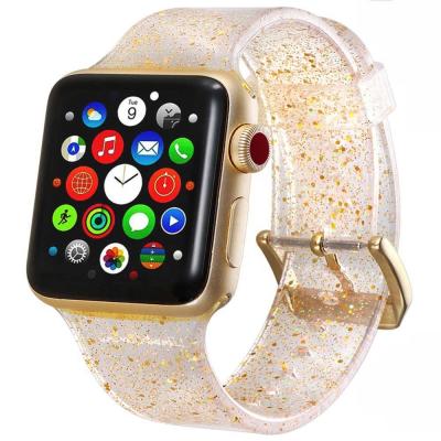 China IVANHOE Replacement Sports Bling Silicone Rubber Watch Band For Apple Watch 38mm 40mm 42mm 44mm Series4/3/2/1 for sale