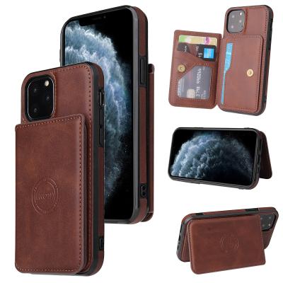 China IVANHOE Retro Flip Case Wallet Card Slot PU Leather Case For iPhone 12 11 Pro Card Slot 6 Max Cover For Samsung S10 NOTE10 S20 Back Capa for sale