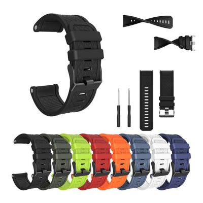 China IVANHOE Rubber For Garmin Fenix ​​2 Watch Band 26mm Width Soft Silicone Watch Strap Replacement For Garmin Fenix ​​2 Smartwatch for sale