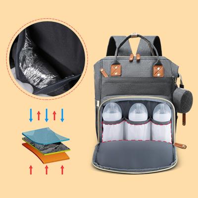 China With USB OEM/ODM Light Weight Baby Bag Diaper Bag Luxury Changing Diaper Backpack With Changing Station for sale