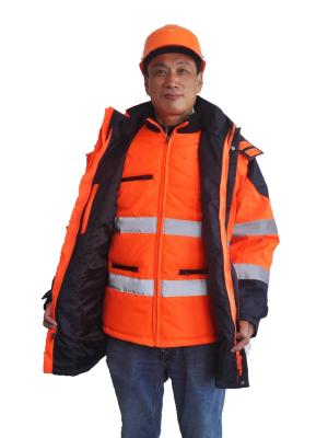 Chine 5 dans des vestes de 1 salut de force travail d'hiver, vestes de sécurité d'hiver réfléchissantes avec l'unité centrale imperméable à vendre