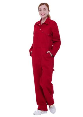 China Comfortable Red Heavy Duty Overalls Tear Resistance With Elasticated Waist Back for sale