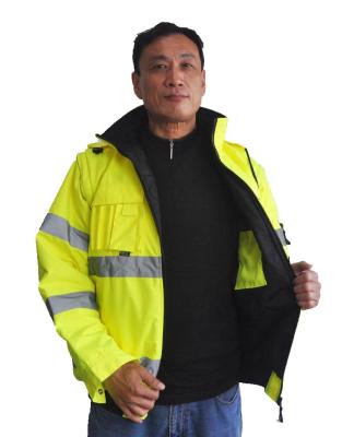 Κίνα 300D σακάκια χειμερινού Workwear Vis ασφάλειας της Οξφόρδης γεια απότομα με τα αποσπάσιμα μανίκια προς πώληση