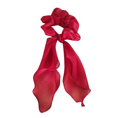 China New Pure Color Sports Bow Buckle Organza Ribbon Hair Accessories for sale