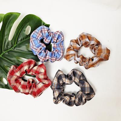 China New retro fashionable plaid hair-tied small fresh style women's headband large intestines jewelry for sale