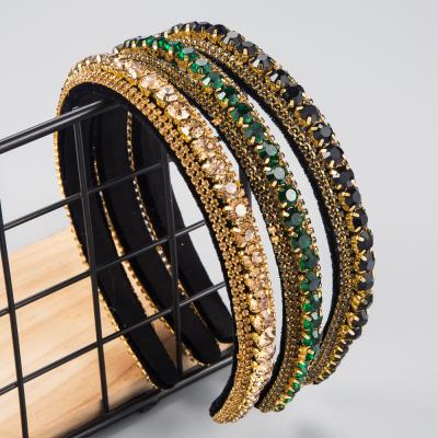 China Joker high-grade multi-layer crystal pleuche travel temperament diamond women thin faux stone headbands for sale