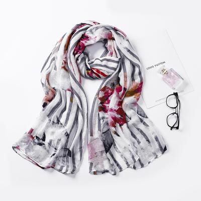 China Custom Designer Band Logo Daily Life Long Scarf 2020 New Trend Digital Printing Scarf for sale