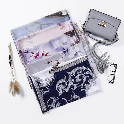 China Chinese Style Flower Fashionable Soft Comfortable High Quality Beautiful Women's Silk Scarf Daily Life for sale