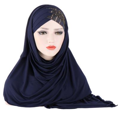 China 2021 Good Quality Daily Life Arab Dubai Chiffon Canvas Cotton Hijab Women Malaysia Muslim Head Wrap Scarf for sale