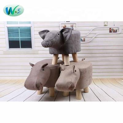 China Safety Comfortable Baby Dining Chair WST Animal Cloth Benches Cartoon Gift Stool Campaign Promotion PU Sofa Stools Advertising Solid Wood Washable Shoe Stool for sale