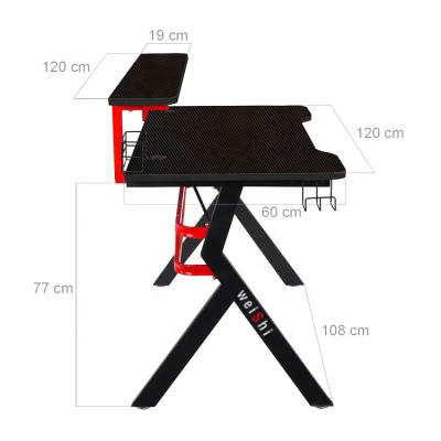 China WSD 506C Convertible Ergonomic Design With Led Table Light Height Adjustable Gaming Computer PC Desk Inside For Home Office Furniture for sale