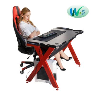 China WSZ4501A Cooling Ergonomic Design With Led Table Light Height Adjustable Gaming Computer PC Desk Inside For Home Office Furniture for sale