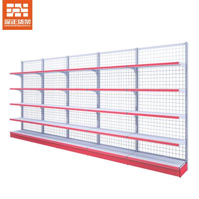 China Single-Sided Multifunctional Supermarket Shelves Metal Display Racks Convenience Retail Shelf Grocery Shelf for sale