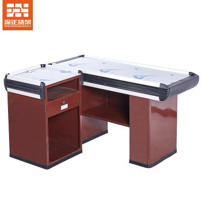 China Durable Supermarket Grocery Counter Cashier Steel Bar Smoke Cabinet Fruit Shop Pharmacy Corner Cashier Cabinet for sale