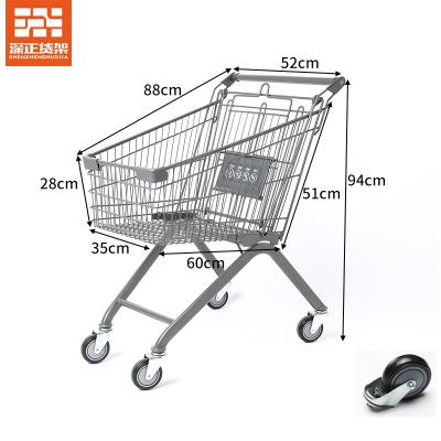 China Goods 2022 New Design Hot Sale High Quality Trolley Grocery Cart Supermarket Carts Steel Grocery Cart Shopping Trolley for sale