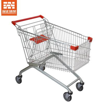 China Durable 240l Capacity Galvanized Euro Type Deployment Metals Market Cart for sale