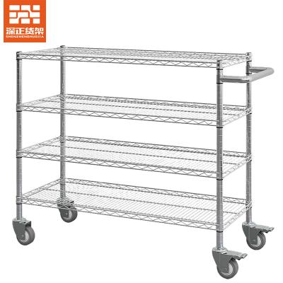 China Shelf Corrosion Protection Wire Shelving Unit Adjustable Load Capacity Chrome Finish Free Standing Grid Storage Shelves for sale