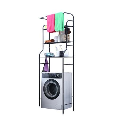 China Traditional Adjustable Laundry Shelf Over Toilet Washing Machine Storage Rack Over Seal Dryer Stand Bathroom Organizer 3-Tier for sale