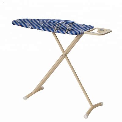 China Height Adjustable Mesh Folding Ironing Table With Iron Stand for sale